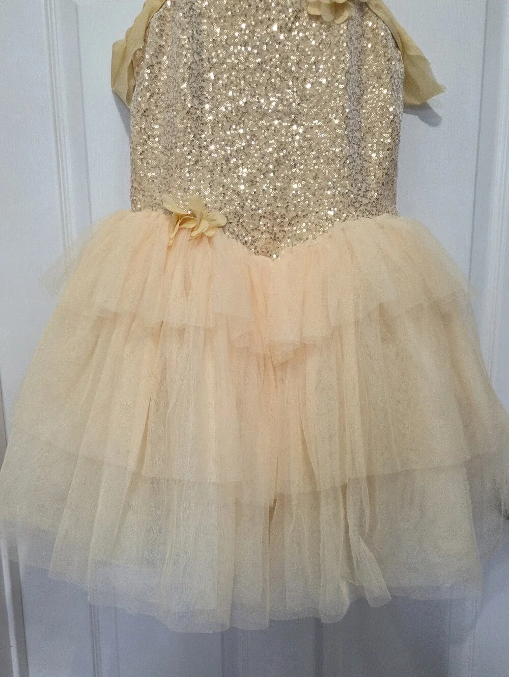 Weissman Showtime Buttercream Yellow Sequin Tutu Dance Costume Size XXLC